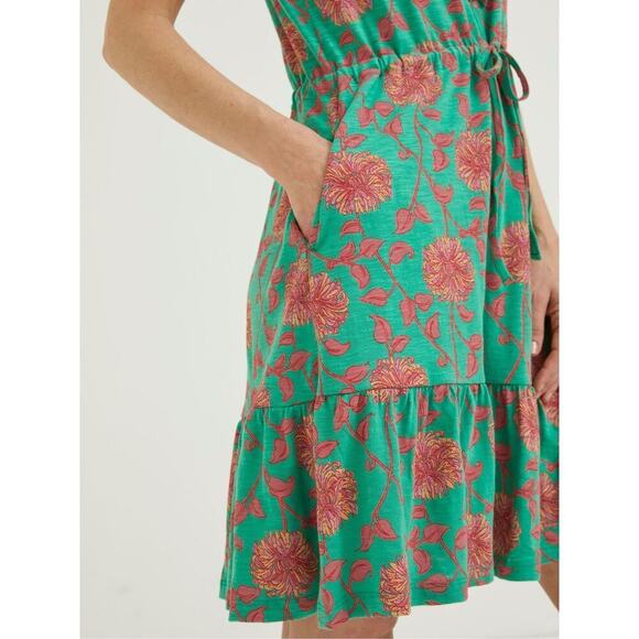 Fat Face Riley Bali green dress pink floral women’s 8 NWOT - Picture 4 of 10